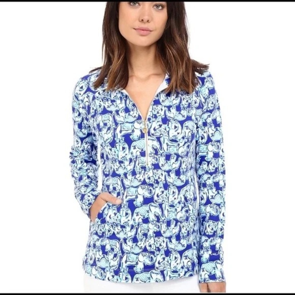 Lilly Pulitzer Get Trunky Skipper Half Zip Top